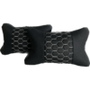 Poduszki samochodowe Premium Leather - Skóra pikowana - Białe nici